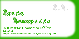 marta mamuzsits business card